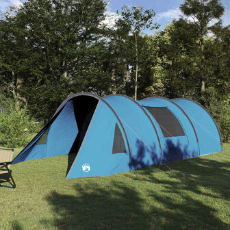 Tunnel Tent 4-Person met dak Blauw en Grijs 778 x 356 x 210 cm 1