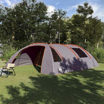 Tunnel Tent 6-Persoon Grijs en Oranje 700 x 590 x 215 cm 1