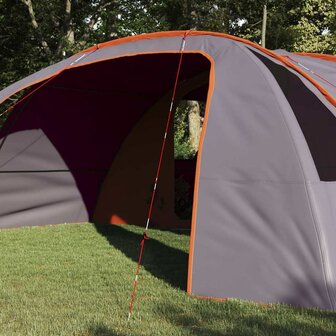 Tunnel Tent 6-Persoon Grijs en Oranje 700 x 590 x 215 cm 3