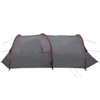 Tunnel Tent 6-Persoon Grijs en Oranje 700 x 590 x 215 cm 7