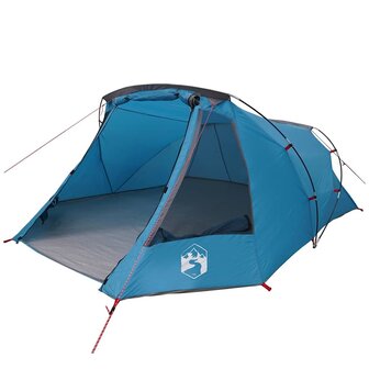 Tunnel Tent 3-Person met dak Blauw en Grijs 328 x 228 x 115 cm 2