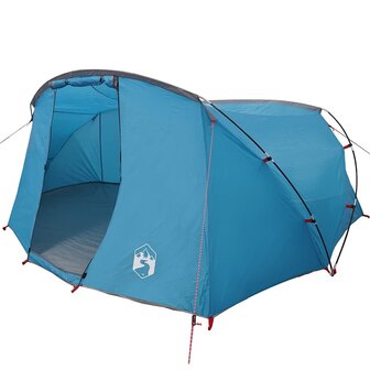 Tunnel Tent 4-Person met dak Blauw en Grijs 318 x 275 x 140 cm 2