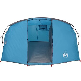 Tunnel Tent 4-Person met dak Blauw en Grijs 318 x 275 x 140 cm 5
