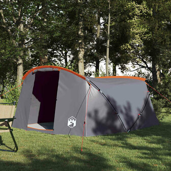 Tunnel Tent 4-Person met dak Grijs en Oranje 318 x 275 x 140 cm 1