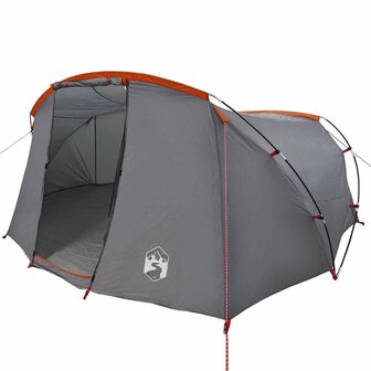 Tunnel Tent 4-Person met dak Grijs en Oranje 318 x 275 x 140 cm 2