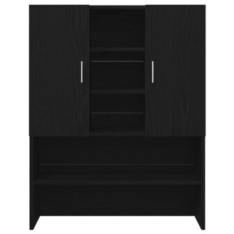 Wasmachinekast 2 pcs Zwart Eiken 70,5 x 71,5 x 181,5 cm 8