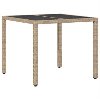 Tuin eettafelset 3 pcs Beige poly rattan 5