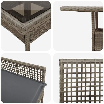 Tuin eettafelset 3 pcs Grijs poly rattan 9