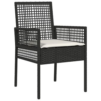 Tuin eettafelset 3 pcs Zwart poly rattan 6