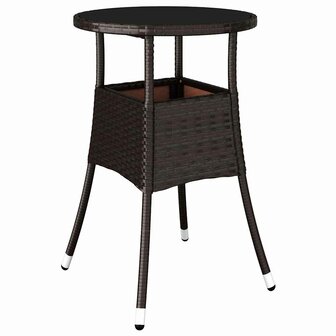 Tuin eettafelset 3 pcs Bruin poly rattan 5