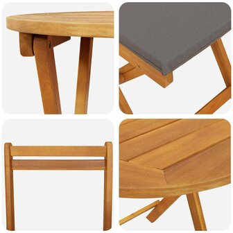 Tuin eettafelset 3 pcs Olie naturel Massief Acaciahout 9