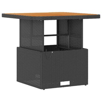 Tuin eettafelset Zwart poly rattan 5