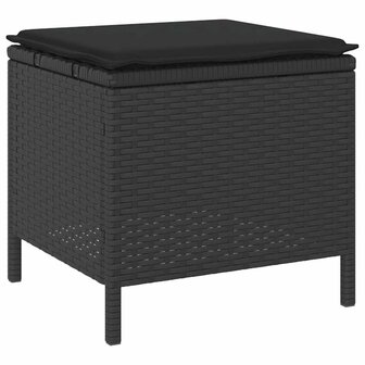 Tuin eettafelset Zwart poly rattan 6