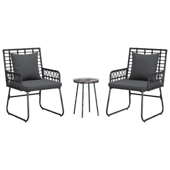 Tuin eettafelset 3 pcs Zwart en Anthraciet poly rattan 8