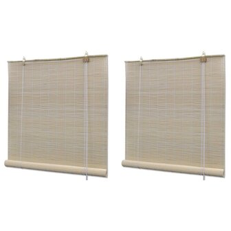 Rolgordijnen 2 st 120x160 cm bamboe natuurlijk 1