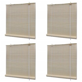 Rolgordijnen 4 st 120x160 cm bamboe natuurlijk 1