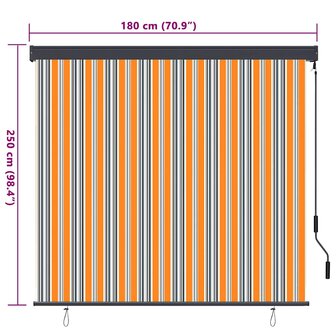 Rolgordijn Geel en Blauw 180x250 cm Stof en Aluminium 8