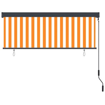 Rolgordijn Wit en Oranje 180x250 cm Stof en Aluminium 3