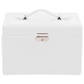 Sieradendoosje 3laags met spiegel afsluitbaar 26x18x17,5 cm wit 4