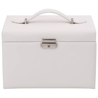 Sieradendoosje 4laags spiegel afsluitbaar 22,5x17,5x16,5 cm wit 4