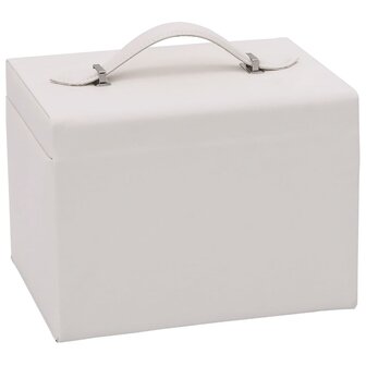 Sieradendoosje 4laags spiegel afsluitbaar 22,5x17,5x16,5 cm wit 7