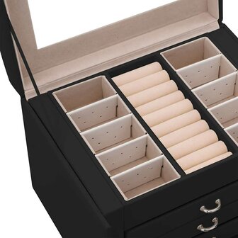 Sieradendoosje 4-laags spiegel afsluitbaar 22,5x17,5x16,5 cm 9