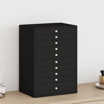 Sieradendoos 10-laags met horlogehouders zwart 29x20,5x40,5 cm 3