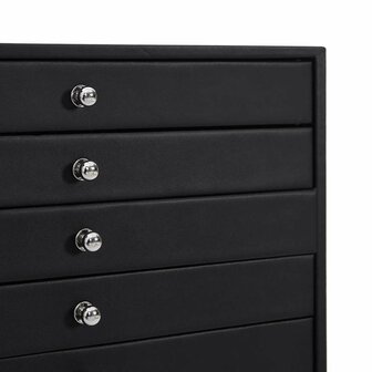 Sieradendoos 10-laags met horlogehouders zwart 29x20,5x40,5 cm 8
