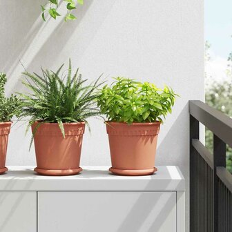 Plantenpotten 24 pcs Baksteenrood &Oslash; 19 x 16 cm Kunststof 1
