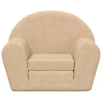 Kinderslaapbank zacht pluche cr&egrave;mekleurig 3