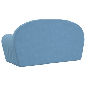 Kinderslaapbank 2-zits zacht pluche blauw 6