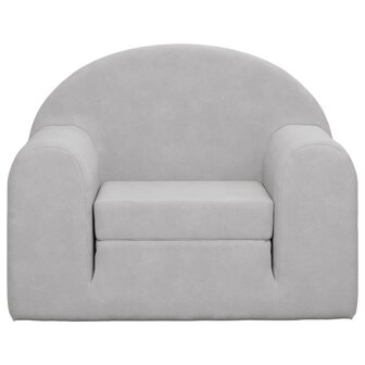 Kinderslaapbank zacht pluche lichtgrijs 3