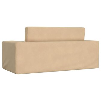 Kinderslaapbank 2-zits zacht pluche cr&egrave;mekleurig 6