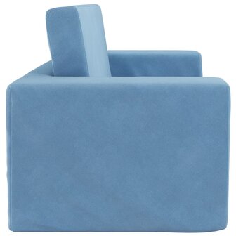 Kinderslaapbank 2-zits zacht pluche blauw 5