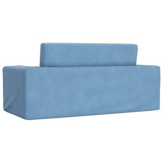 Kinderslaapbank 2-zits zacht pluche blauw 6