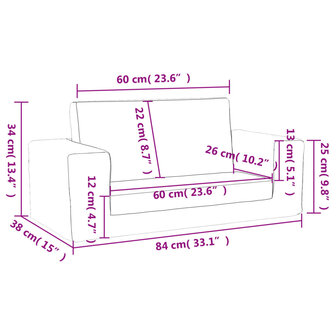 Kinderslaapbank 2-zits zacht pluche blauw 9
