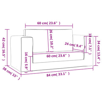 Kinderslaapbank 2-zits met sterren zacht pluche lichtgrijs 9