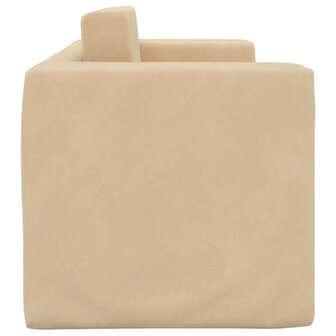 Kinderslaapbank 2-zits zacht pluche cr&egrave;mekleurig 5