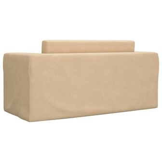 Kinderslaapbank 2-zits zacht pluche cr&egrave;mekleurig 6