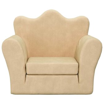 Kinderslaapbank zacht pluche cr&egrave;mekleurig 3