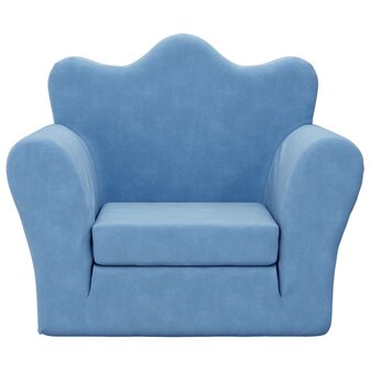 Kinderslaapbank zacht pluche blauw 3