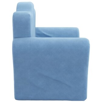 Kinderslaapbank zacht pluche blauw 5