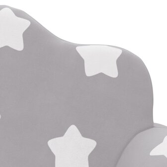 Kinderslaapbank 2-zits met sterren zacht pluche lichtgrijs 6