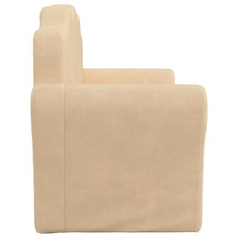 Kinderslaapbank 2-zits zacht pluche cr&egrave;mekleurig 4