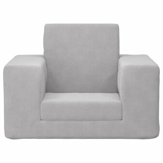 Kinderslaapbank zacht pluche lichtgrijs 3