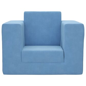 Kinderslaapbank zacht pluche blauw 3