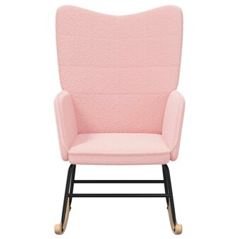 Schommelstoel Roze Sherpa Stof 3