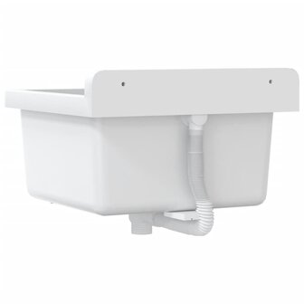 Spoelbak wandgemonteerd 40x40x24 cm hars wit 6