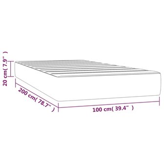 Pocketveringmatras medium 100x200x20 cm fluweel donkergrijs 7