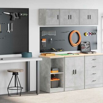 Garagekasten 2 st bewerkt hout betongrijs 1